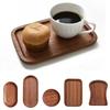 Hot Solid Wood Serving Tray Oval Tea Tray Decorative Wood Plate Fruit Tray Vegetable Platter Home Bread Dessert Cake Plate Table