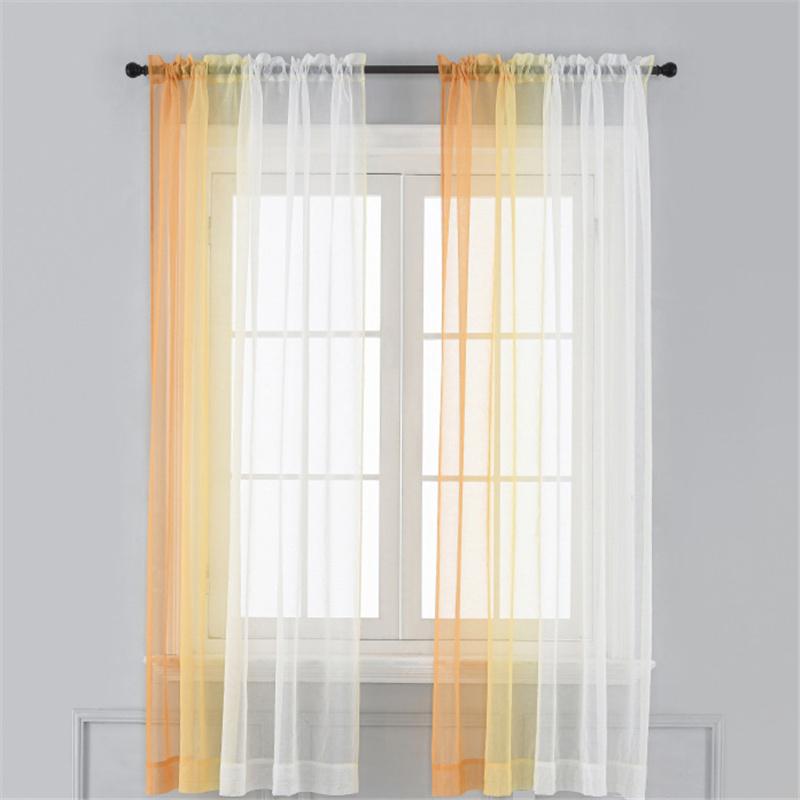 Einfache transparente Vorhänge mit Farbverlauf Elegante Fensterschleier für Wohnzimmer, Schlafzimmer & Balkon Sonnendurchlässige dekorative Tüllvorhänge