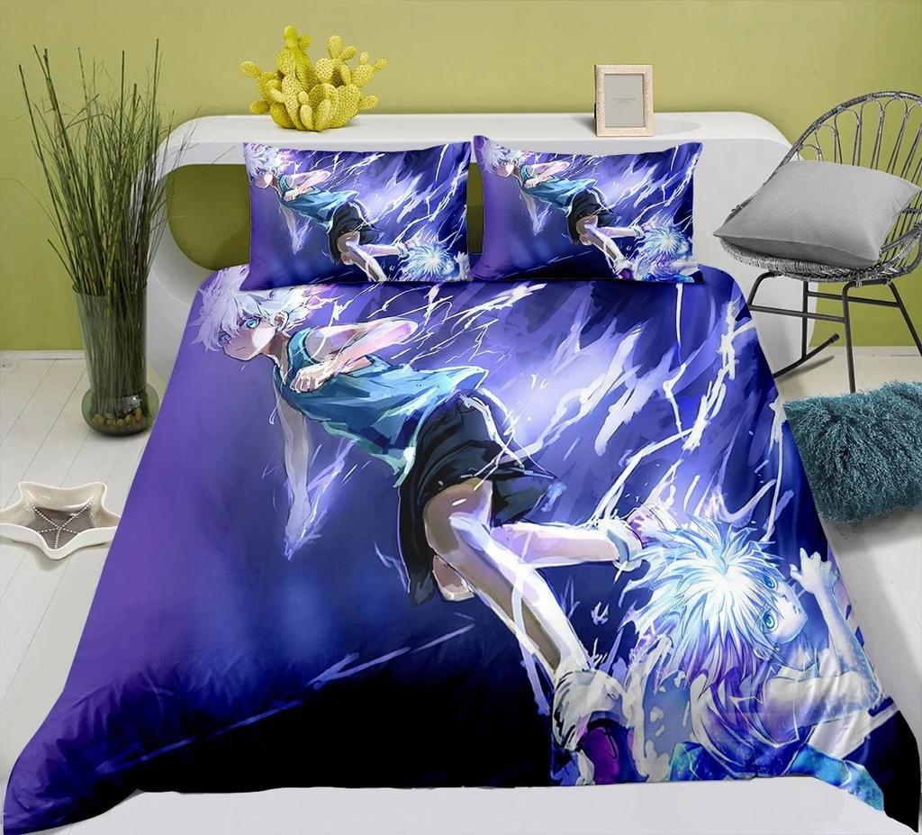2026 New Anime Hunter X Hunter Bedding Set, Includes Large and King Size Bedding, Perfect Holiday Gift