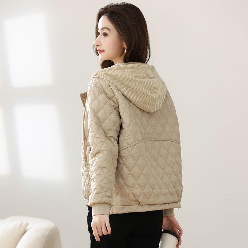 Short Winter Down Coat for Women Hooded Lightweight Puffer Jacket Fashion Casual Cotton Coat