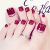 24Pcs Box Flower Pattern Rhinestone Decoration Artificial False Fake Nail Art Tip 1#Base Model
