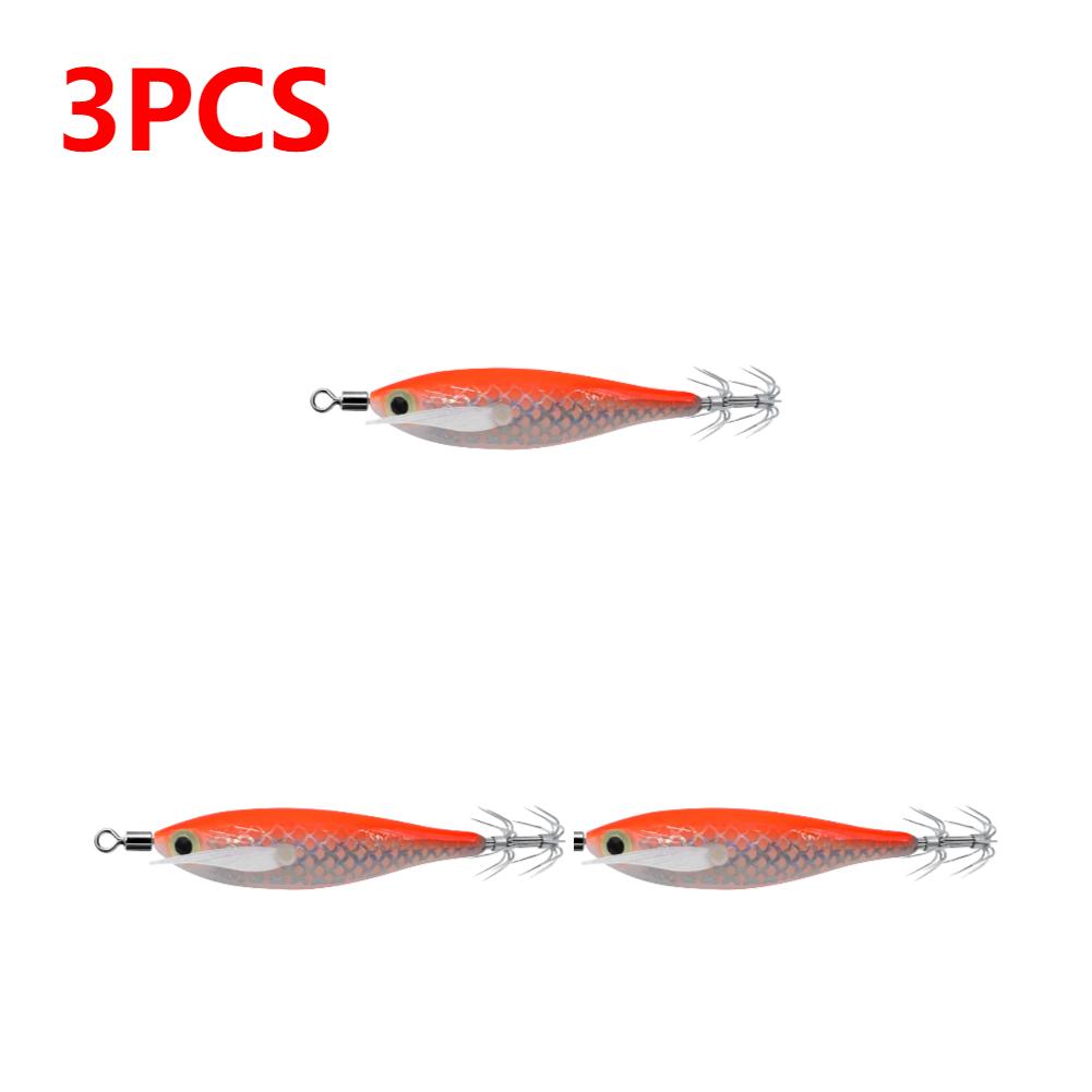 1-3 Stück leuchtender Tintenfischköder Haken Salzwasser Angelköder Künstliches Ei Holzgarnele Köder Meeresfischen Oktopus Sepia Tintenfischköder