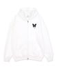 Astral Projection Butterfly Oversized Wide Shoulder Zip-Up Hoodie_White