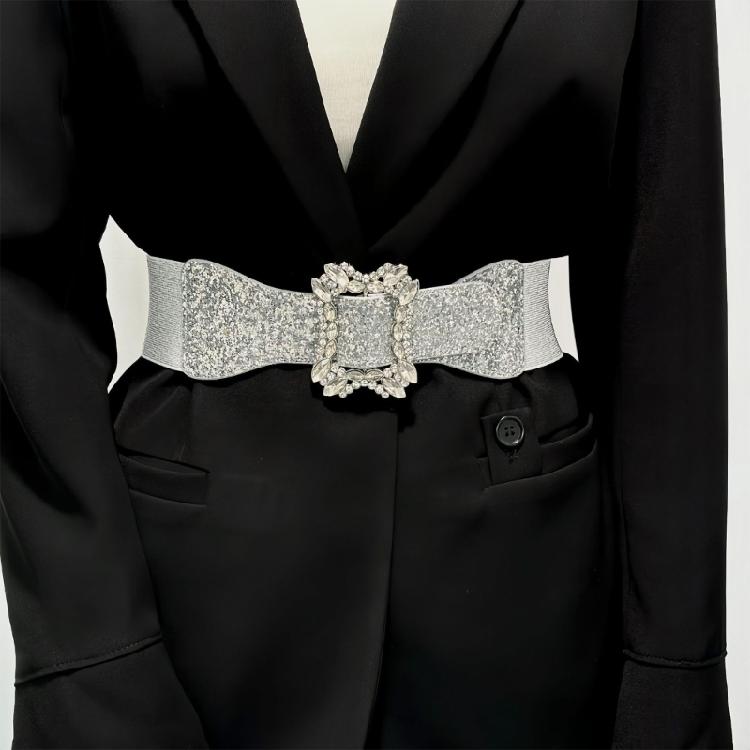 Wide Waist Belt Chain Dancers Costume Belt for Wrap Dress Glittering Chain Belt for Suit Skirt Jeans Body Jewelry