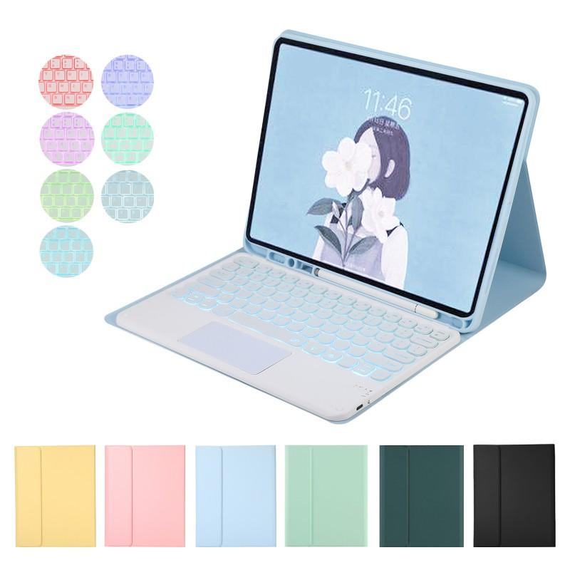 IPad 11th Gen 10.2 Inch Air 6 Pro 11 Keyboard Case With Touchpad Bluetooth Backlit TPU Full Cover