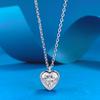 Lulu Tong S925 Silver Heart-Shaped Simulated Diamond Pendant for Women