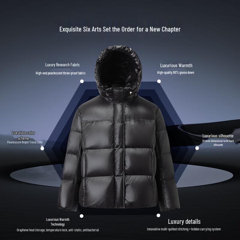 Qianrengang Unisex Hooded Goose Down Jacket Y318739Y