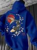 Felpa Sportiva Hip Hop alla Moda per Bambini, artwork di carpa orientale, silhouette rilassata per l'uso quotidiano di ragazzi e ragazze.