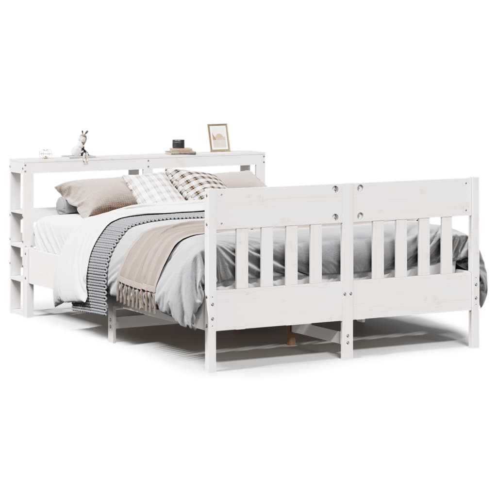 Solid Wood Bed without Mattress White 120x190 cm Pine Wood