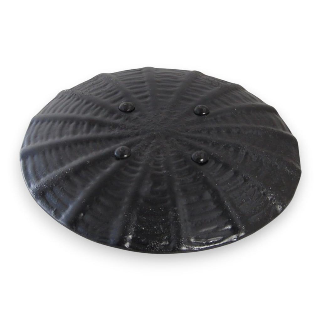 Serving Plate Glass Plate Round Plate Medium Black Gold 18cm Sairan J-kitchens