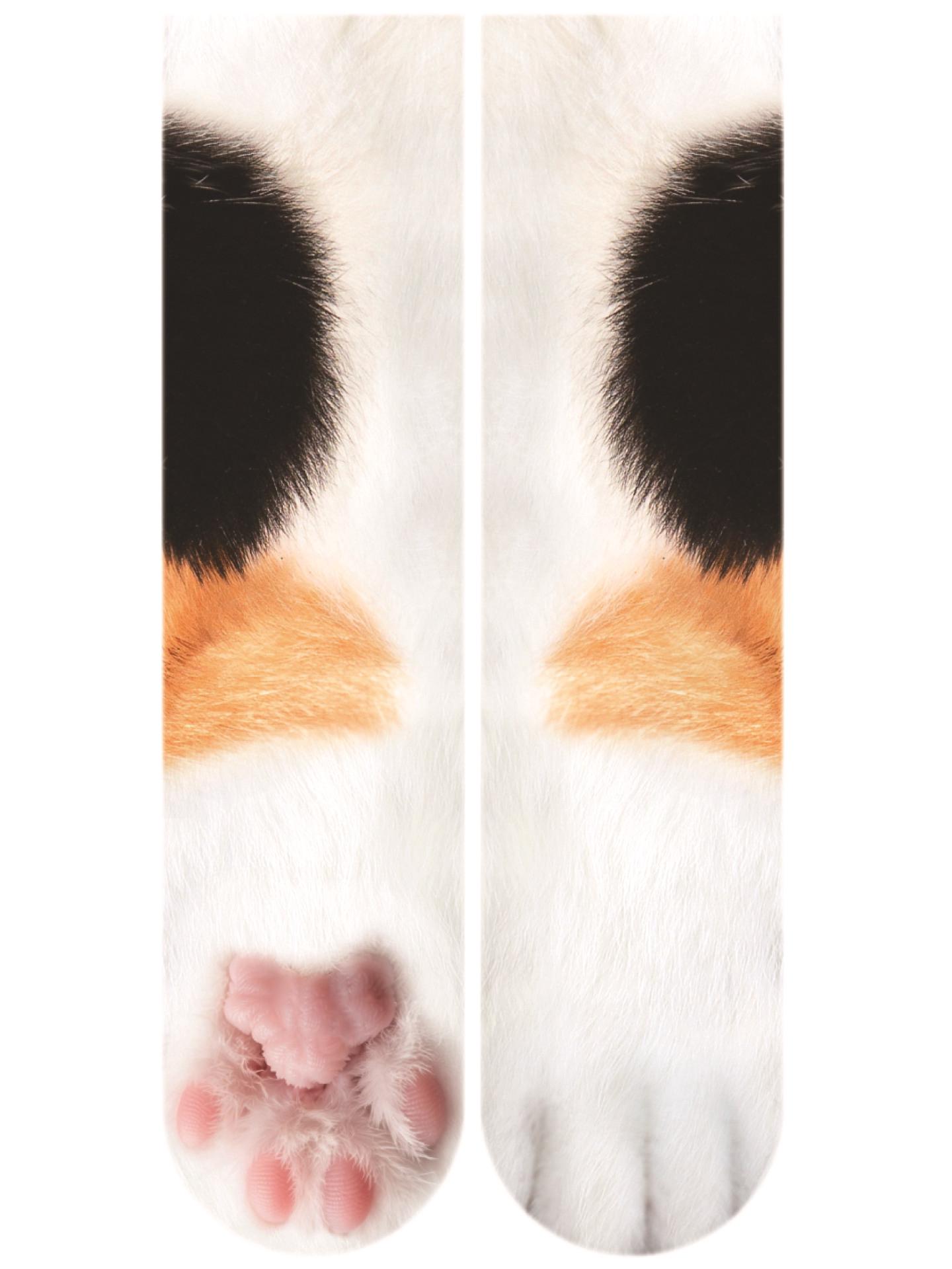 

3D Носки до середины икры с лапами животных - Мультяшный принт, Забавный дизайн копыт для взрослых, Стили кошки и собаки Kids 20cm