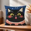 Cat Soft Pillow Case For Sofa Living Room Colorful Home Office Cartoon Decor Protective Cute Covers Kitten Without Pillow-Insert