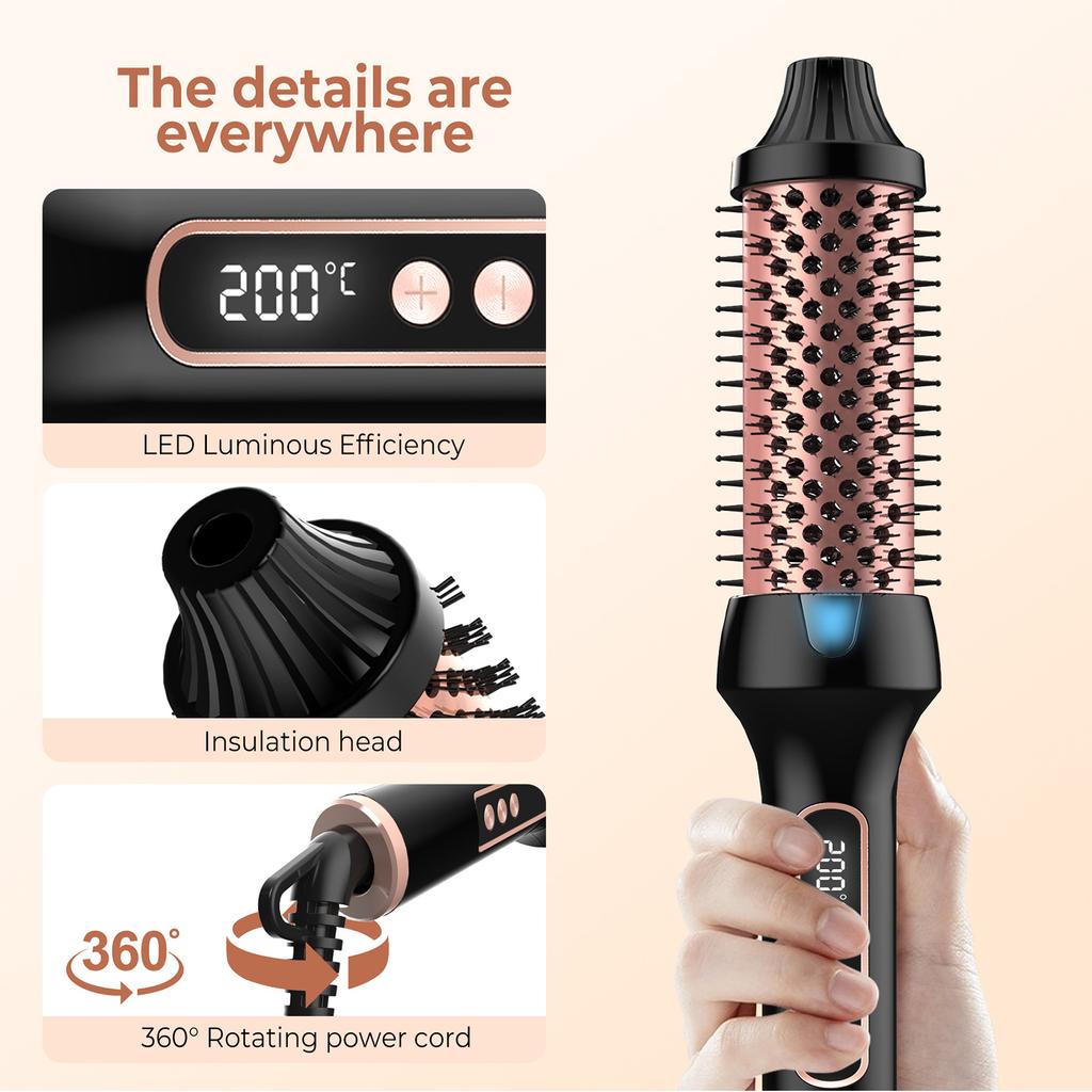 65W Roller Comb Hair Harmless Negative Ion Hair Straightening Comb Curl Straight Dual Purpose