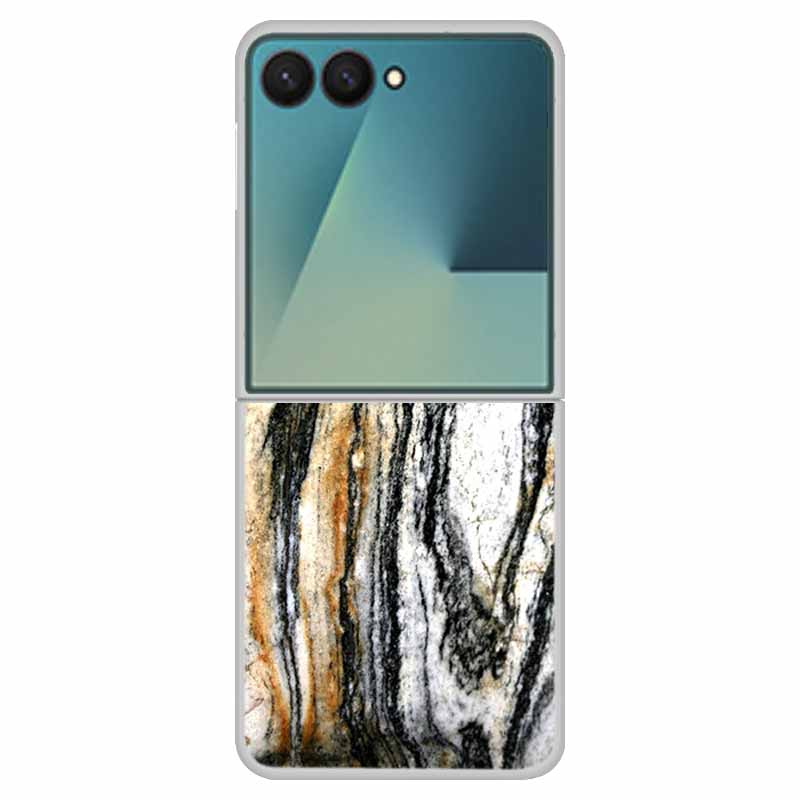 Marble Case For Samsung Z Flip7 Transparent Hard PC Plastic Cover Shockproof Coque for Samsung Galaxy Z Flip 7 5G Funda Zflip7