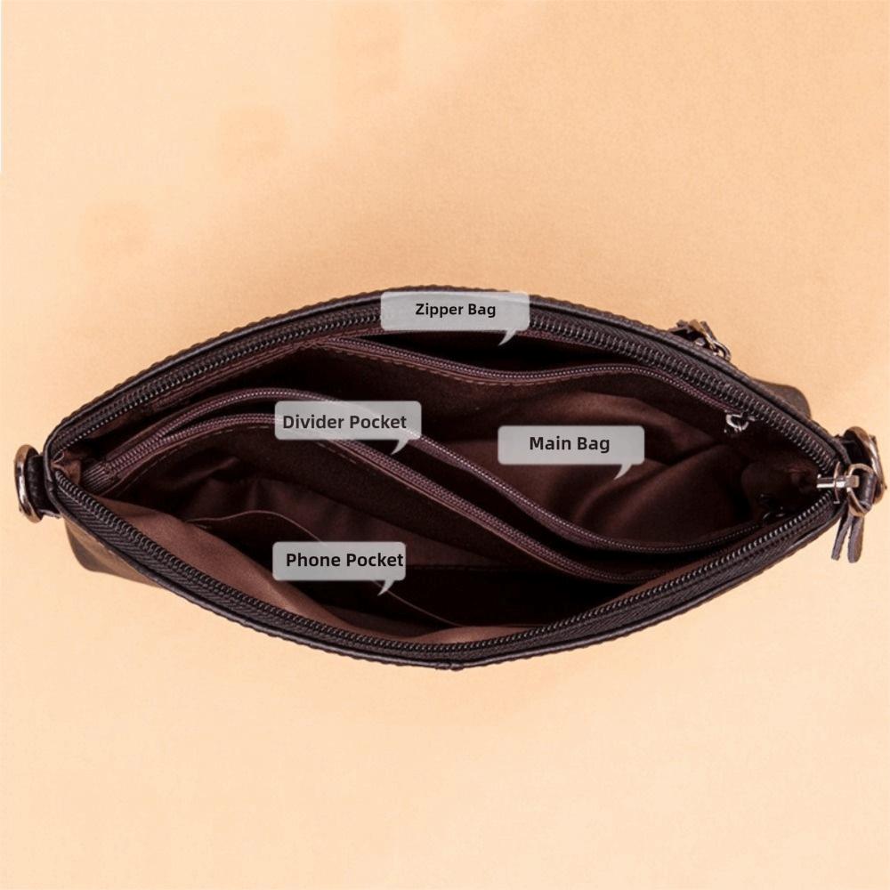 Vintage Weiches Leder Umhängetasche Muschelform Große Kapazität Schultertasche Schwarz Verschleißfest Umhängetasche