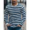Retro Striped Graphic Long SLeeve T Shirts For Men Simple Fashion Spring Autumn 3D Printed T-shirts Casual Oversized Tees Tops
