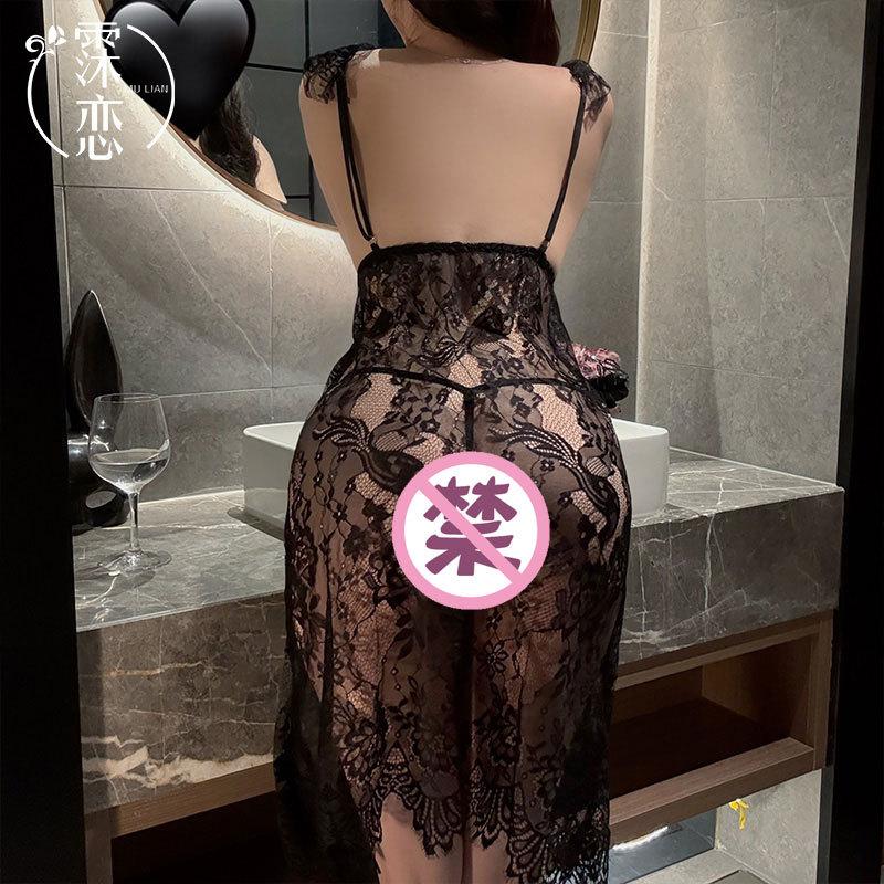 Sex lingerie large size lace mesh see-through bed teasing uniform temptation free of passion