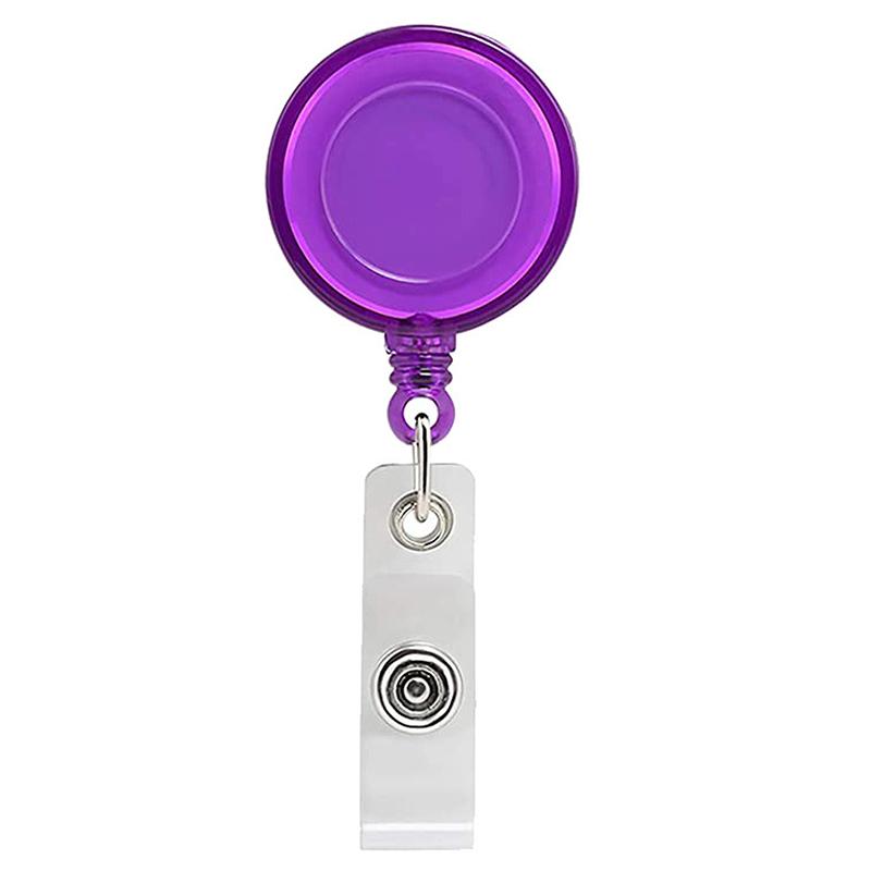 

5Pcs Retractable Badge Holder Clips For Nurse Id Badge Reel With Belt Clip Doctor Id Card Chain Clips School Student Office фіолетовий