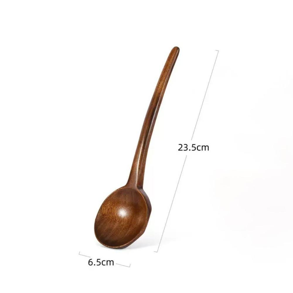 Japanese Wooden Soup Spoon Long Handle Serving Ladle Durable Soup Ladle  Kitchen Cooking S