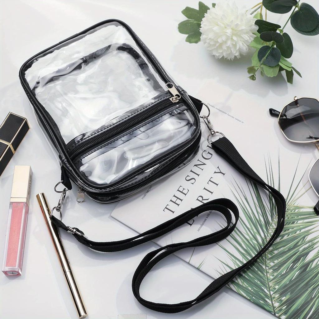 Dame Gjennomsiktig Skulderveske Stadiongodkjent PVC Konsert Gjennomsiktig Lommebok Enkel Crossbody-veske Med Frontlomme Casual Håndveske
