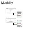 Artec MLA97 Alnico 5 Covered Mini Humbucker Pickup Neck/Bridge PU Set for Electric Guitar, Chrome