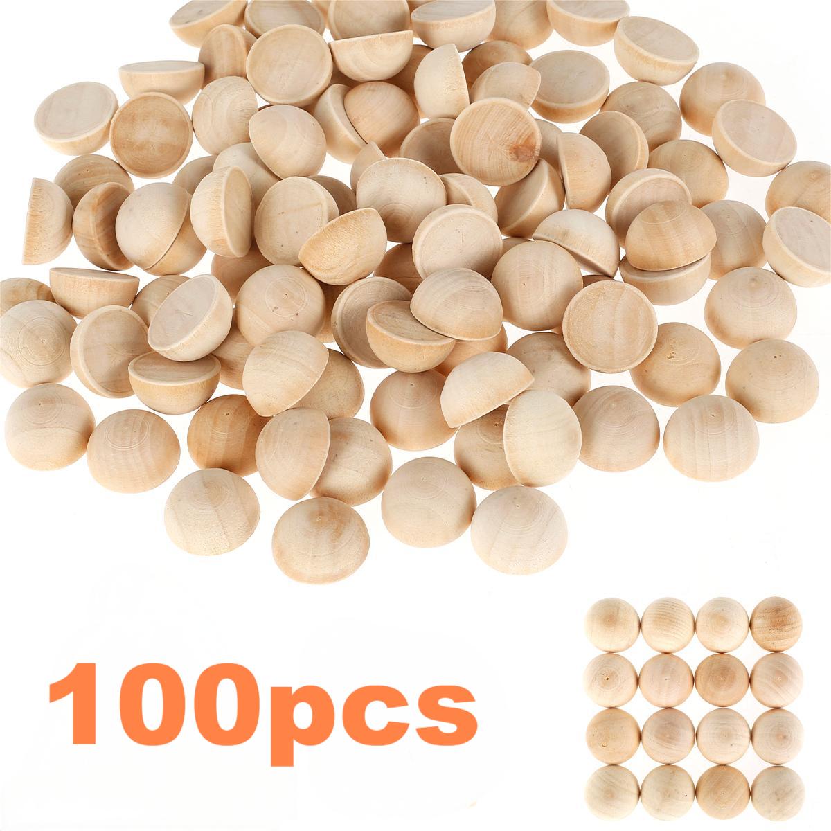 

100/400Pcs Half Wood Balls 15mm&20mm Half Wooden Beads for Crafts Unfinished Half Ball Split Wood Beads Smooth Wooden Ball 15mm