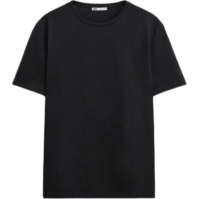 Solid Slim Fit Casual Round Neck Short Sleeve T-Shirt Men Tops Black 5584361-800