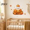 Cute Animal Stickers for Kids Thanksgiving Fall Wall Stickers, Cartoon Rabbit Squirrel Pumpkin Maple Leaf Decals Environmentally Friendly Art Bedroom