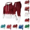 Men's Christmas Print Hoodie and Sweatpants Set, Lightweight Casual Two Piece Outfit with Straight Leg Pants