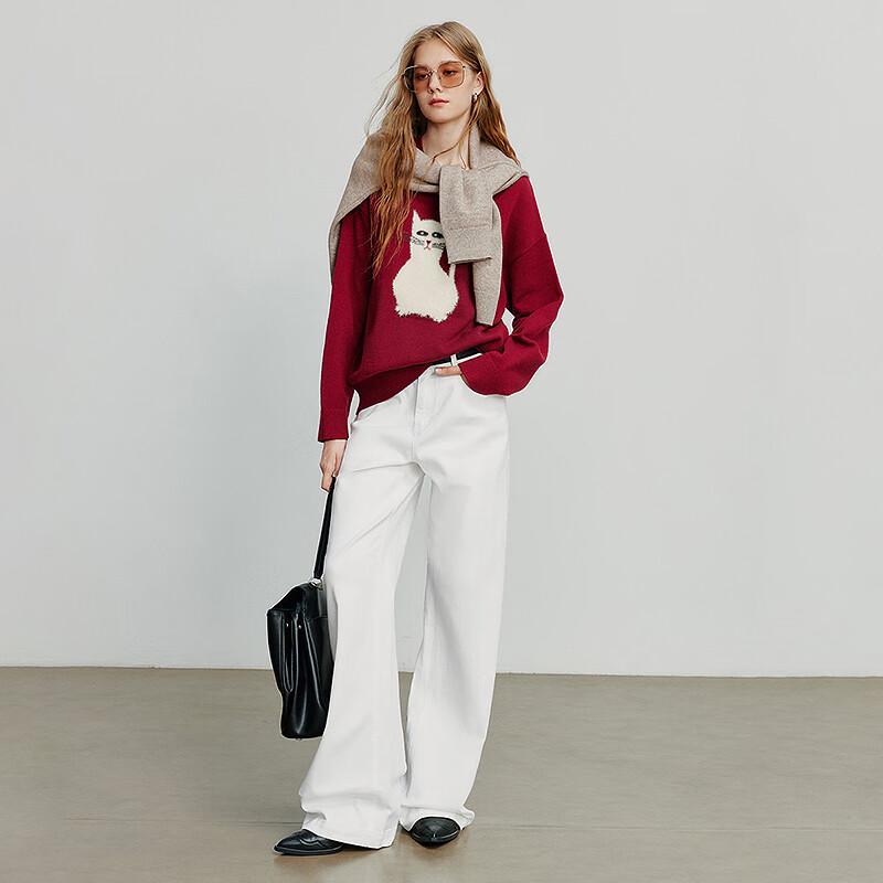 Chuyu Illustrator Kollaboration Katze Jacquard Strickpullover