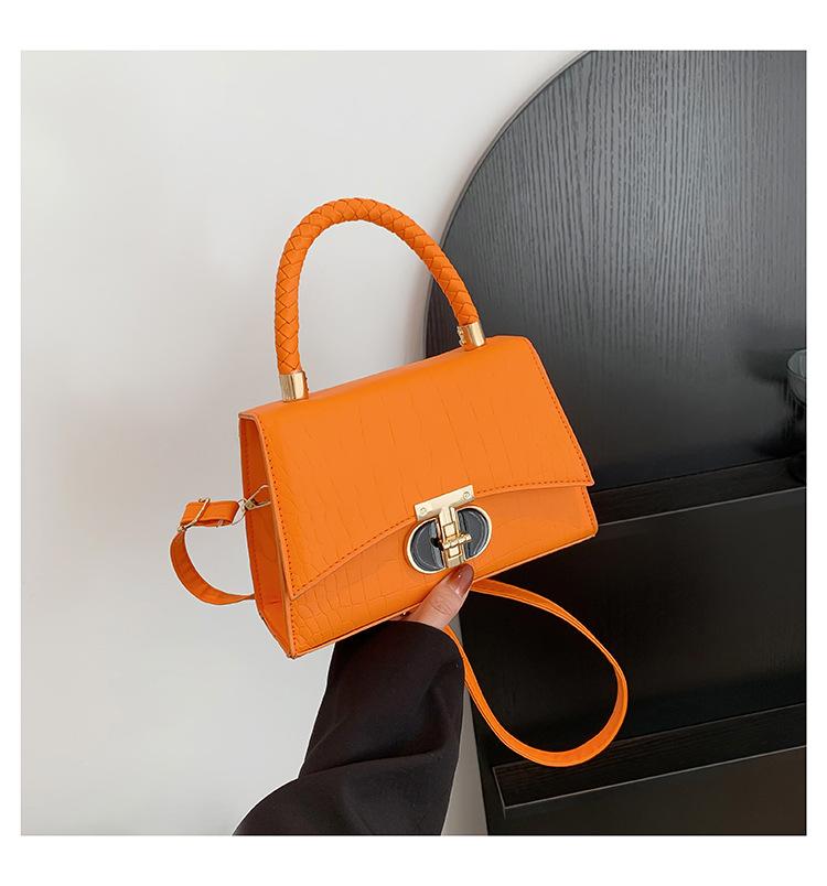 

Корейська модна сумочка PU 2024, нова жіноча сумка, персональна сумка через плече з крокодиловим візерунком, проста ретро, ​​високий сенс помаранчевий