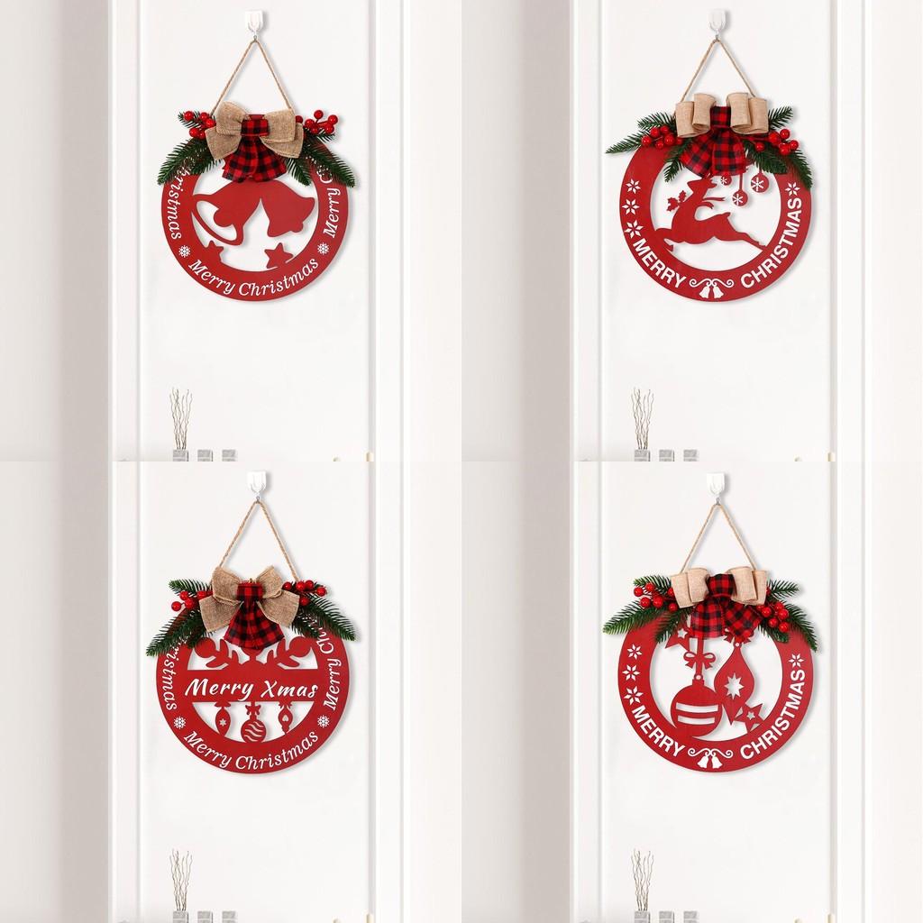 Christmas Colorful Wooden Door Hang Tags With Bells And Reindeer For Joyful Celebrations