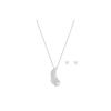 Feather Necklace And Earring Set Women Jewelry Silver 5506758