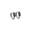 Small Black Diamond Ear Buckle Simple and Fashionable Versatile Earrings Irregular Men's and Women's Ear Accessories