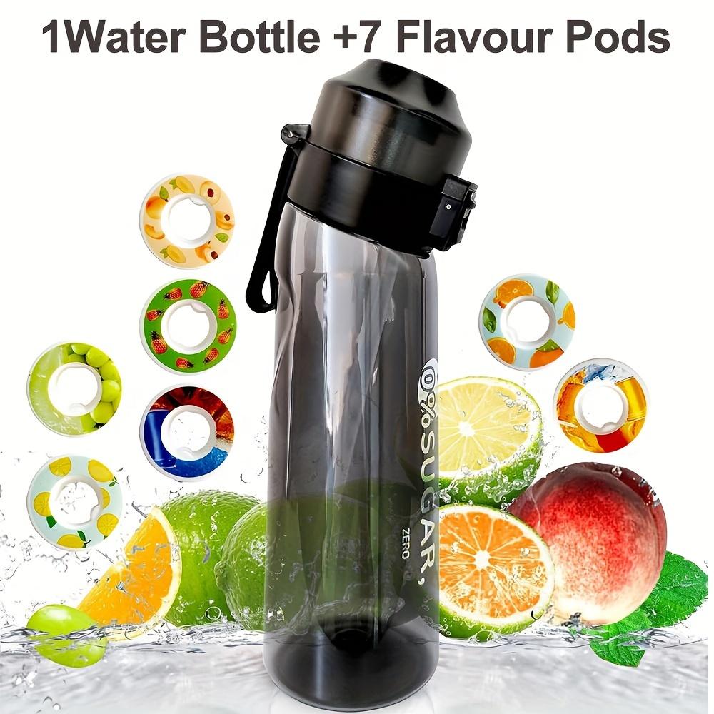 650ml/22oz Portable Sports Water Bottle With 7 Flavour Pods Scented Leakproof Water Bottle With Straw For Gym Outdoor Activities