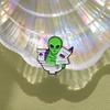Collectible Alien Newspaper Reader Pin Alien Badge Pin Alloy Material Perfect Gift for Extraterrestrial Enthusiasts
