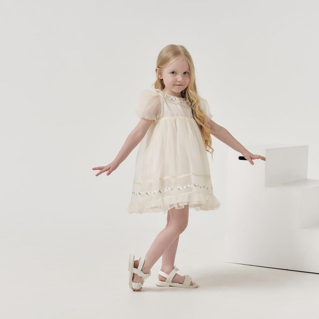 Famuka Baby Kids Long Ceremony Baby Baby 1st Sister 100 Days Short & Dress, Tulle, Sleeve, Spring/Autumn, Dress, Dress, Clothes, Girls, Children's