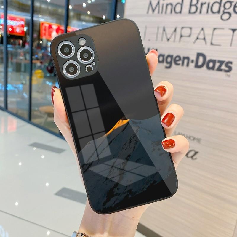 Beautiful Cold Mountain Phone Case For IPhone 14 13 12 11 Pro Max X XR XS 8 7 Plus Liquid Glass Color Phone Cover