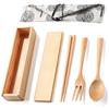 Natural Wooden Chopsticks Set Spoon and Fork Set Comes with Wooden Box and Chopsticks Bag Chopsticks,