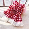 Breathable Pet Summer Clothes Fashion Cat Plaid Skirt Comfortable Dog Princess Skirt  Small Animal