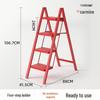 Red Festive Folding Telescopic A-Frame Ladder Stool: Indoor & Outdoor Use