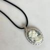 The Aperture Vintage Blue Cameo Necklace Sterling Silver (TA4196A023)