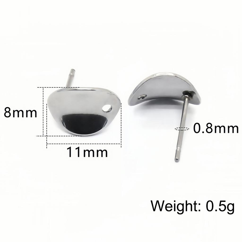 20/30Pcs Stainless Steel Earring Base Geometric Leaves Earrings Stud with Hole Connectors for DIY Jewelry Making Accessories