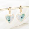 Trendy Heart-Shaped Stone-Inlaid Earrings: High-End Versatile Acrylic Studs & Ear Cuffs