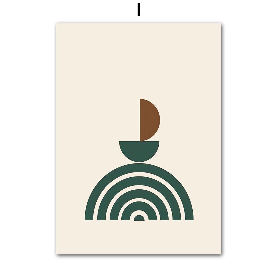 Boho Geometric Shapes Leaf Sun Posters And Prints Canvas Painting Nordic Abstract Wall Art Pictures Living Room Home Decor