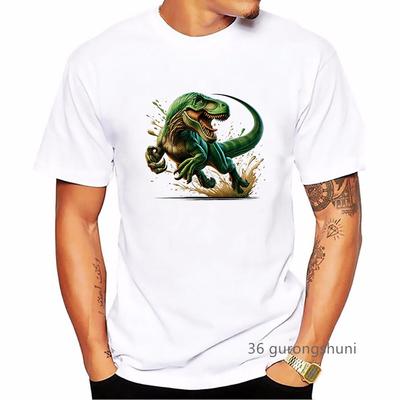 Dinosaurier Tier Aufdruck T-Shirt Herren Kleidung Sommer Kurzarm T-Shirt Homme Harajuku Hemd Streetwear