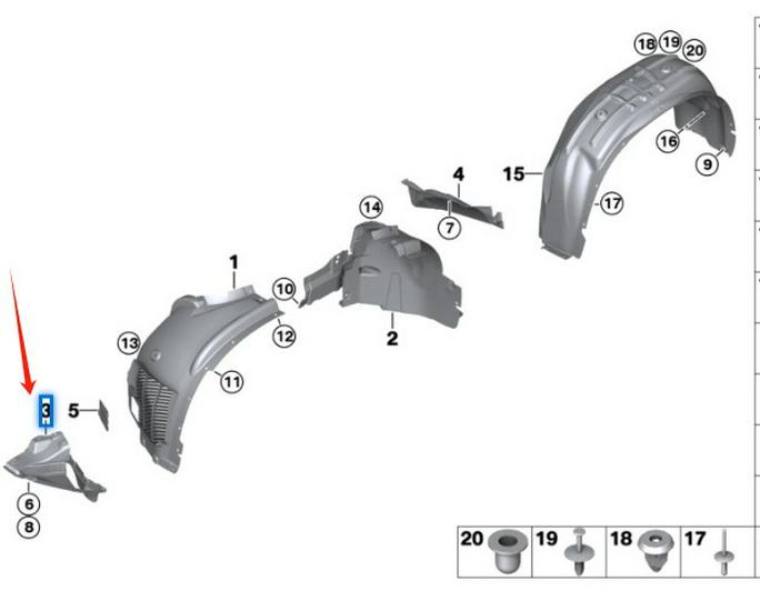 51717333525, 51717333526 Kompatibel Triangelpanel för BMW X6 F16