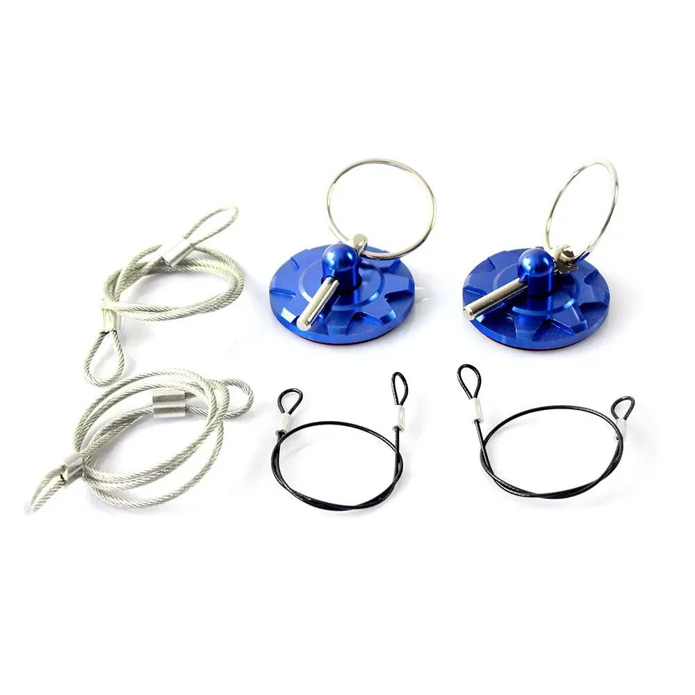 Universal Aluminum Hood Pins Lock with Quick Latch Rope Hood Lock Clip Kit for Racing Car Engine Bonnets without Drilling