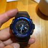 Used CASIO G-SHOCK AW-591 Analog-Digital Black Blue Men's Watch