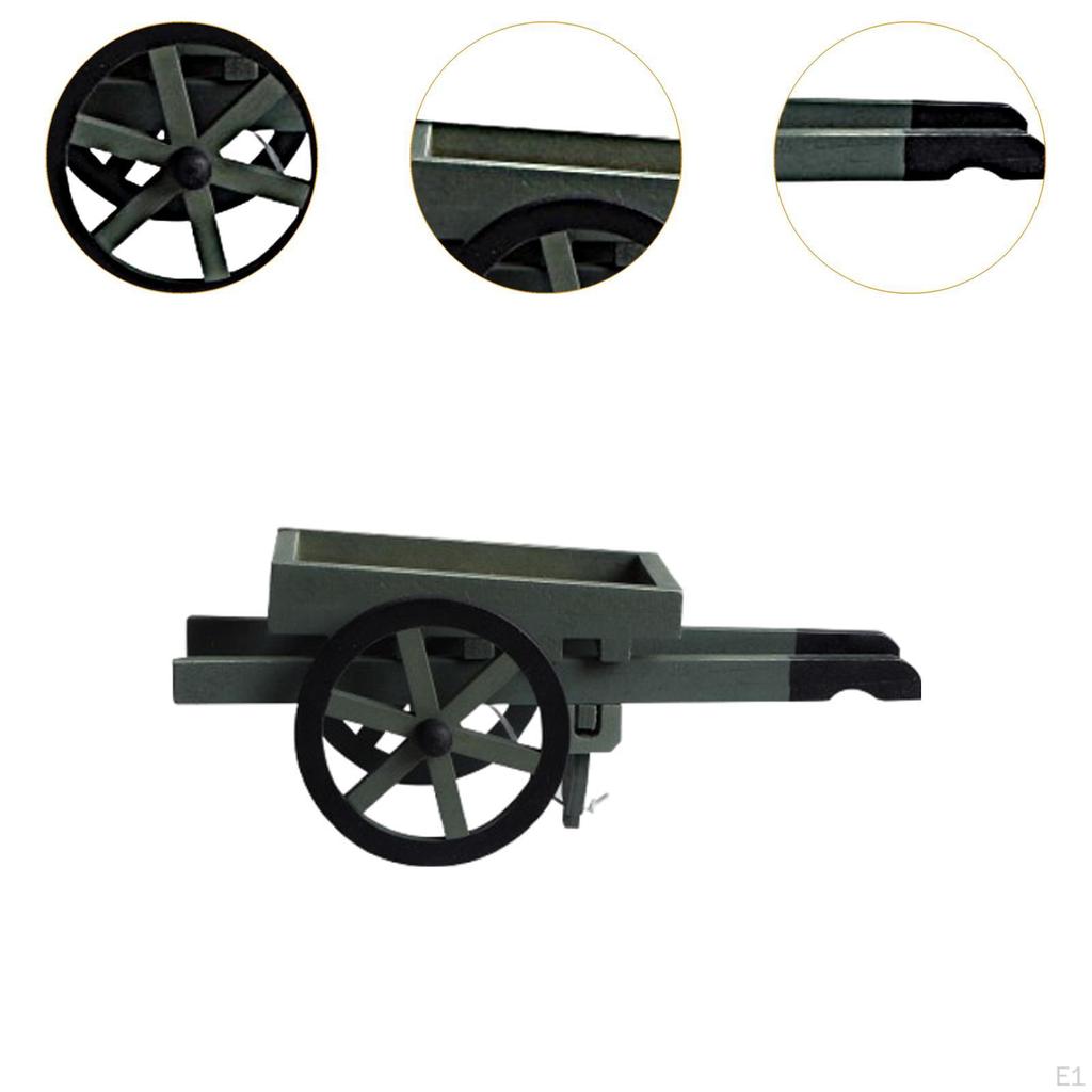Small Wheelbarrow, Miniature Farming Cart Model ,Dollhouse Furniture ,Wooden Crafts, Simulation